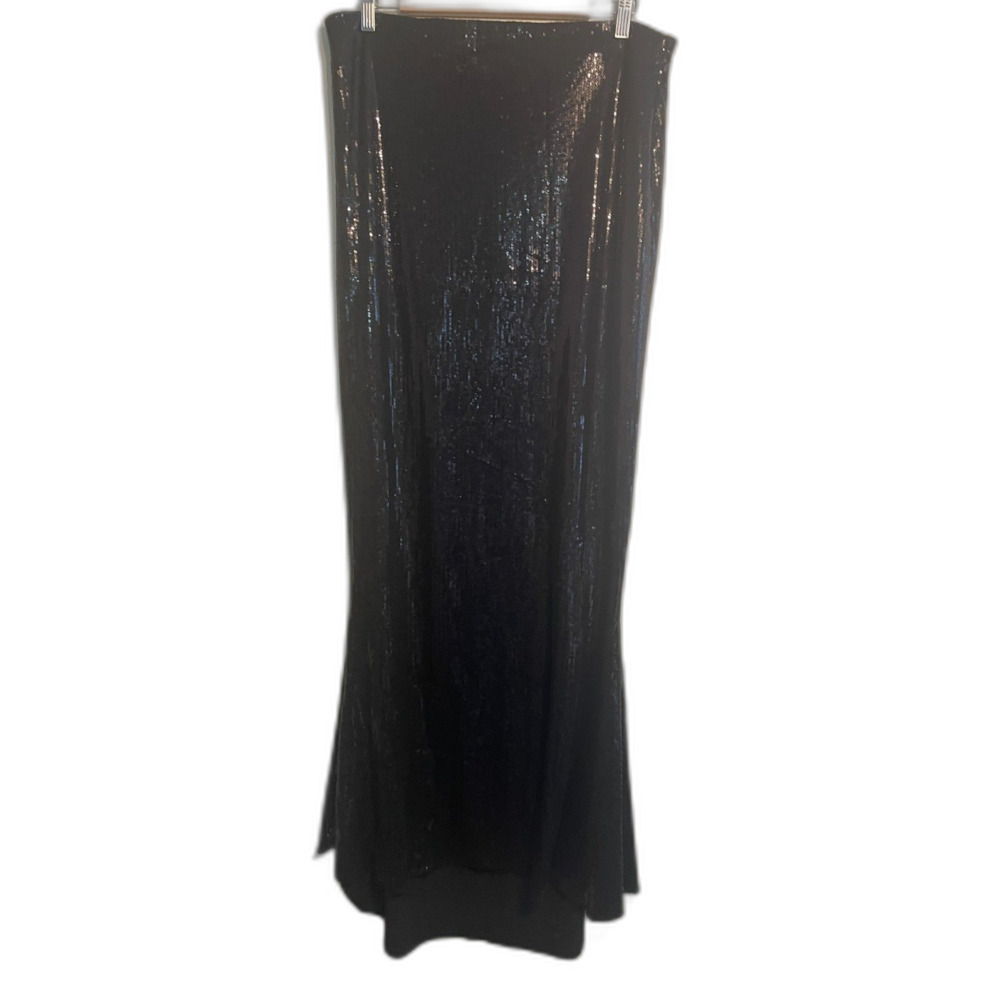 Michael Costello Long Full Sequin Formal Maxi Skirt in Black Women's Size XL 16 - Picture 6 of 11